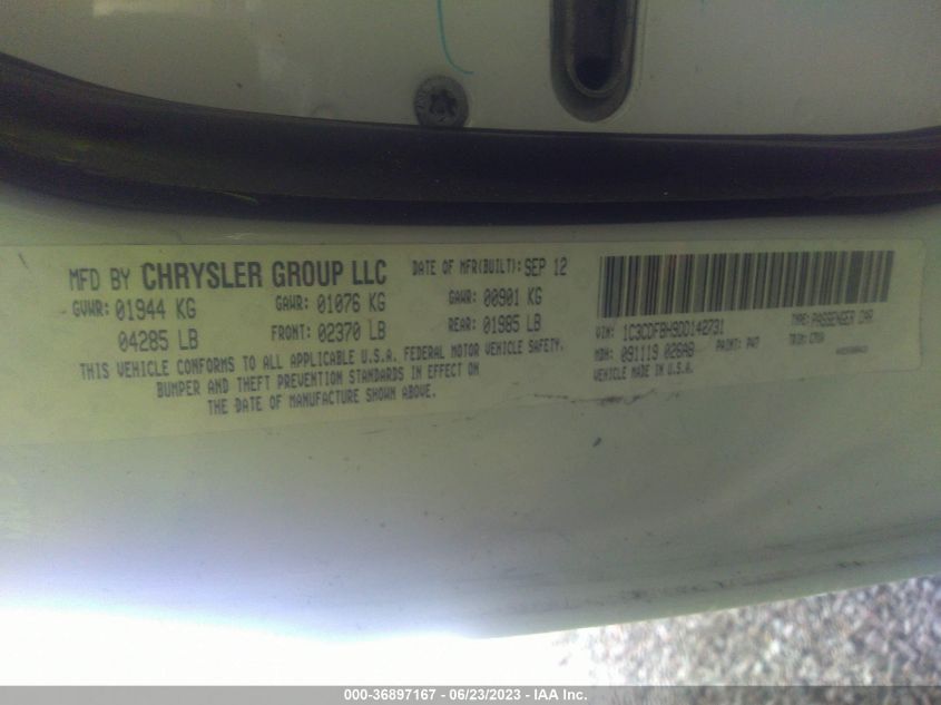 2013 DODGE DART RALLYE - 1C3CDFBH9DD142731