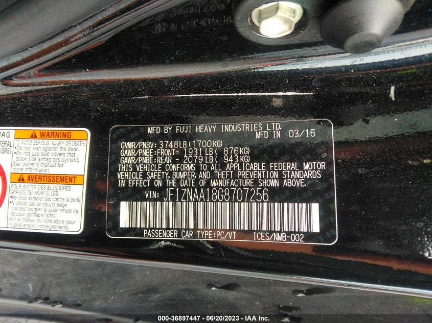2016 TOYOTA SCION FR-S JF1ZNAA18G8707256