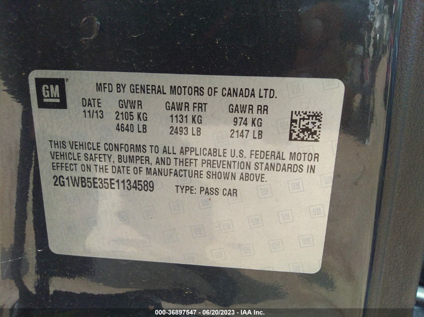 2014 CHEVROLET IMPALA LIMITED LT - 2G1WB5E35E1134589