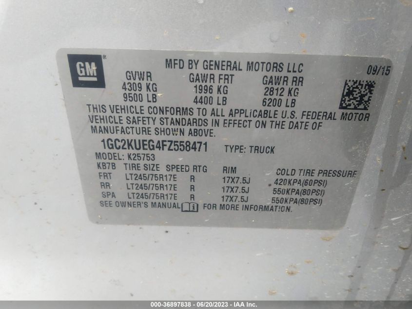 2015 CHEVROLET SILVERADO 2500HD WORK TRUCK - 1GC2KUEG4FZ558471