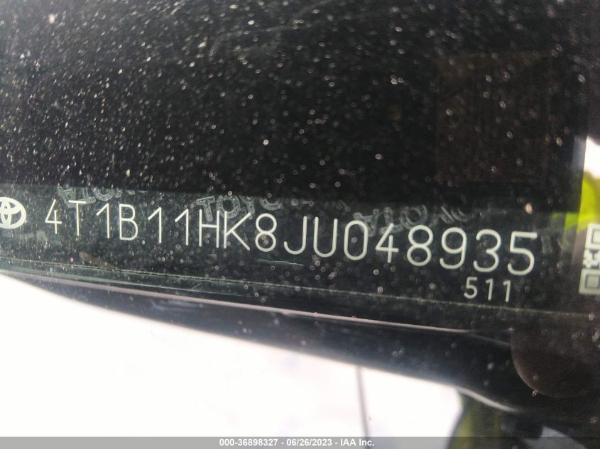 2018 TOYOTA CAMRY L/LE/XLE/SE/XSE - 4T1B11HK8JU048935