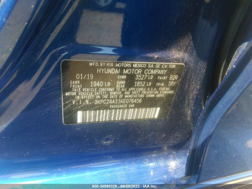 2019 HYUNDAI ACCENT SE - 3KPC24A31KE076456