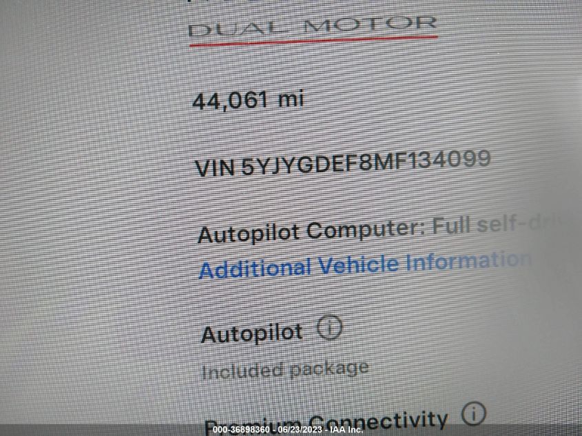 2021 TESLA MODEL Y PERFORMANCE - 5YJYGDEF8MF134099
