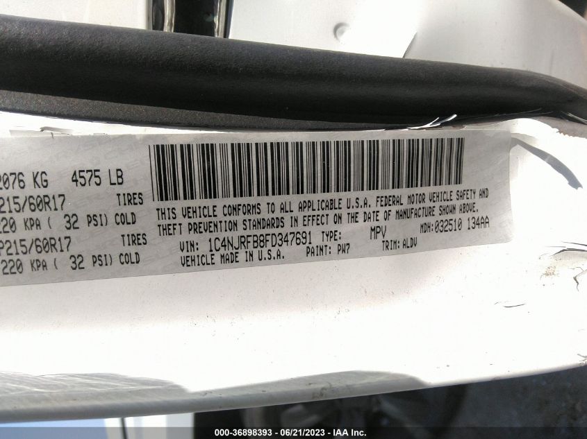 2015 JEEP PATRIOT HIGH ALTITUDE EDITION - 1C4NJRFB8FD347691