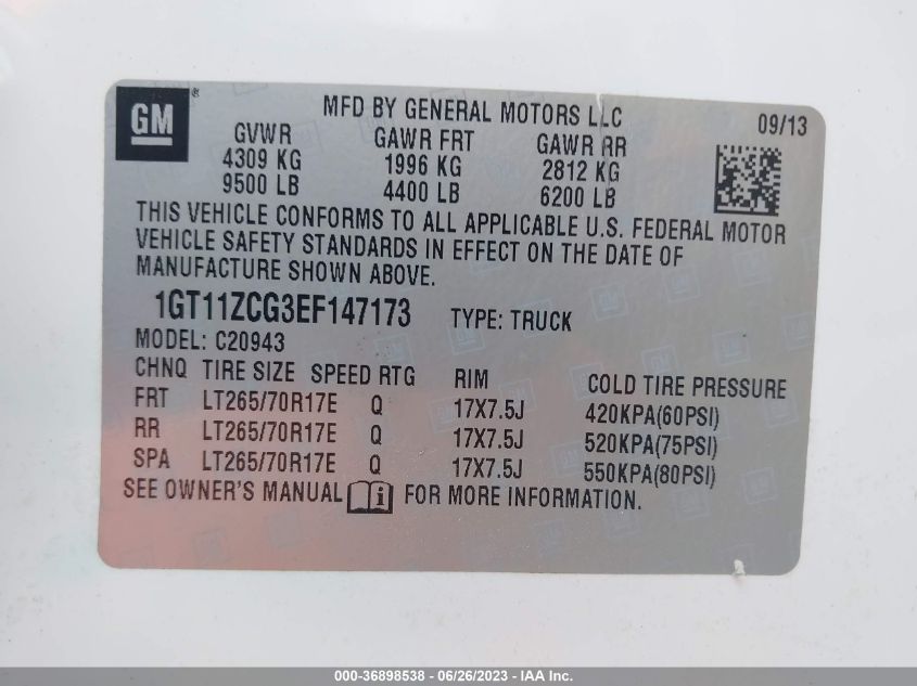 2014 GMC SIERRA 2500HD WORK TRUCK - 1GT11ZCG3EF147173