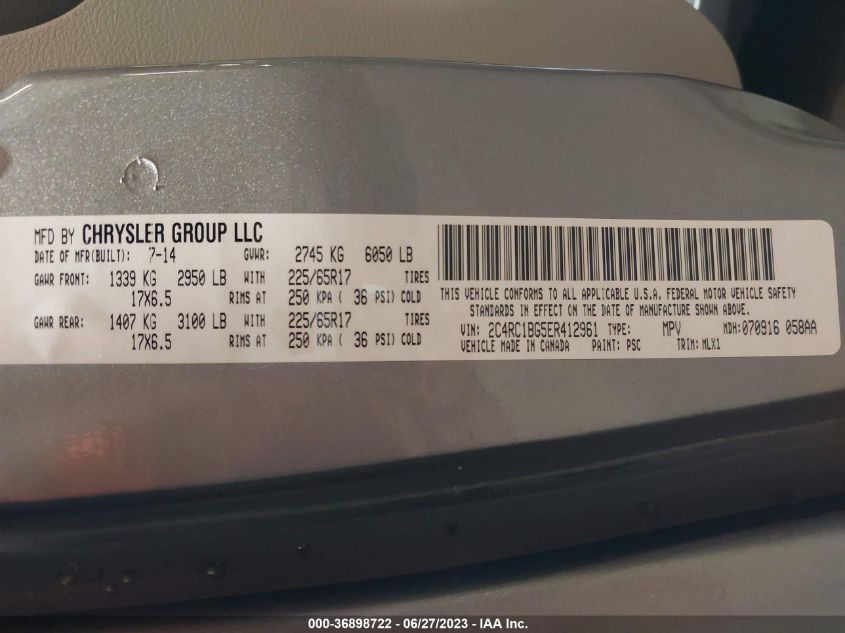 2014 CHRYSLER TOWN & COUNTRY TOURING - 2C4RC1BG5ER412961
