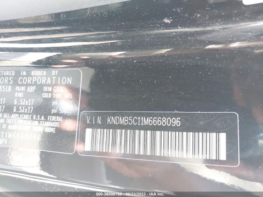 2021 KIA SEDONA LX - KNDMB5C11M6668096