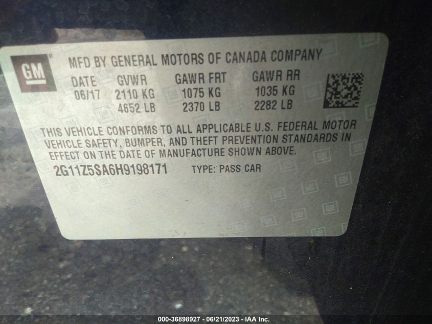 2017 CHEVROLET IMPALA LS - 2G11Z5SA6H9198171