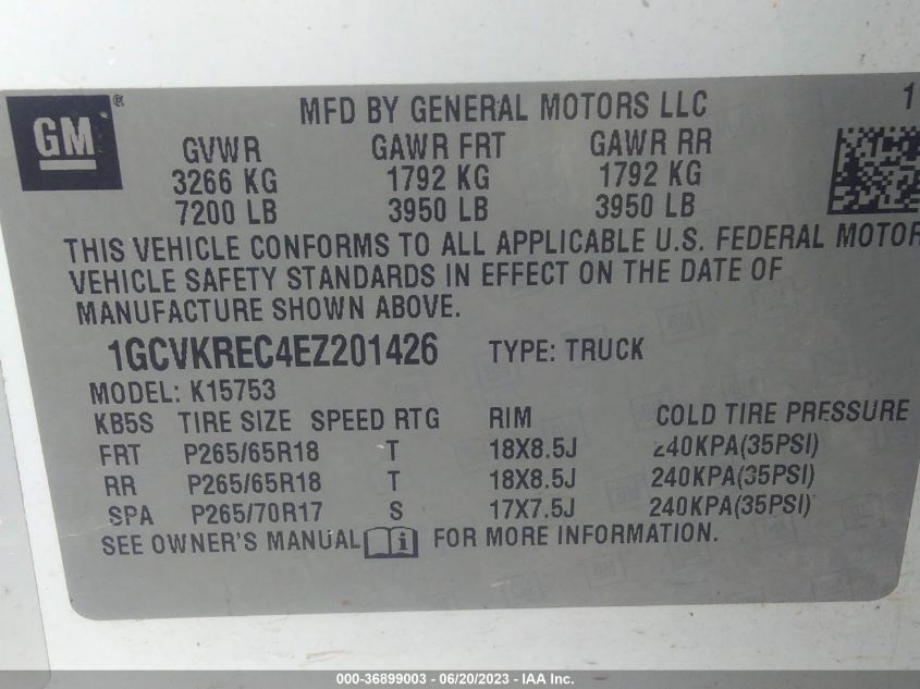 2014 CHEVROLET SILVERADO 1500 LT - 1GCVKREC4EZ201426