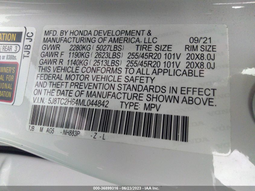 2021 ACURA RDX W/A-SPEC PACKAGE - 5J8TC2H64ML044842