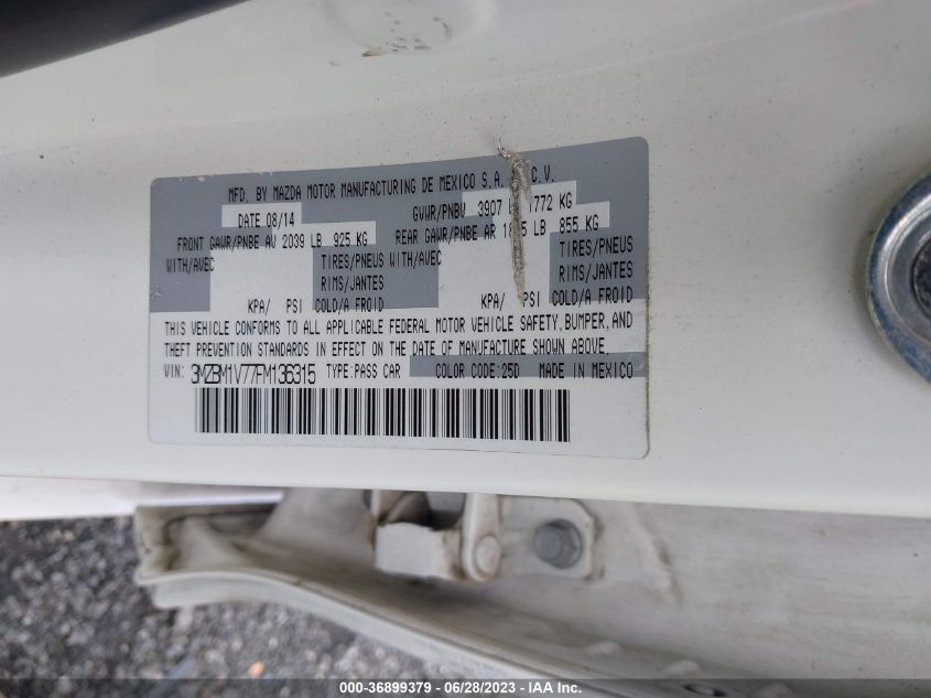 2015 MAZDA MAZDA3 I TOURING - 3MZBM1V77FM136315