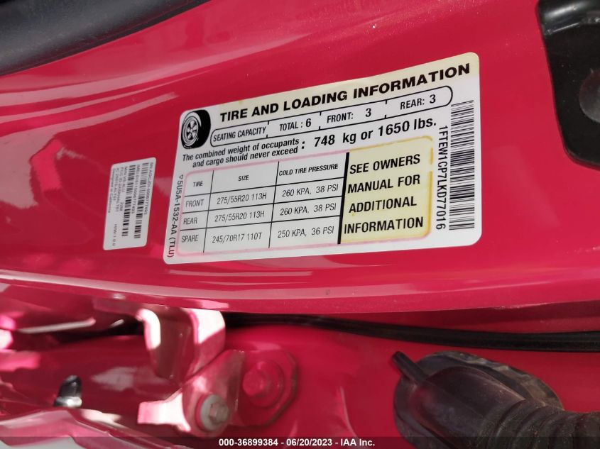 2020 FORD F-150 XL/XLT/LARIAT - 1FTEW1CP7LKD77016