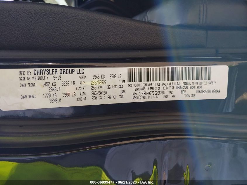 2014 DODGE DURANGO SXT - 1C4RDHAG7EC266787