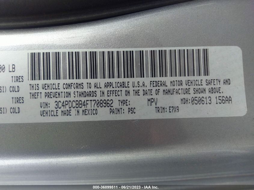 2015 DODGE JOURNEY SXT - 3C4PDCBB4FT708962