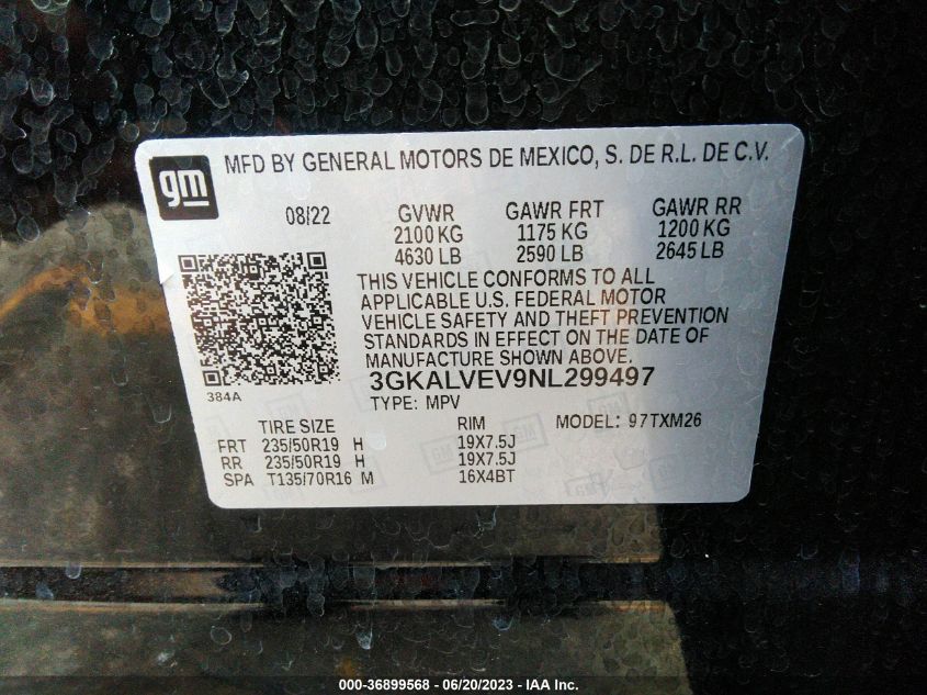 2022 GMC TERRAIN SLT - 3GKALVEV9NL299497