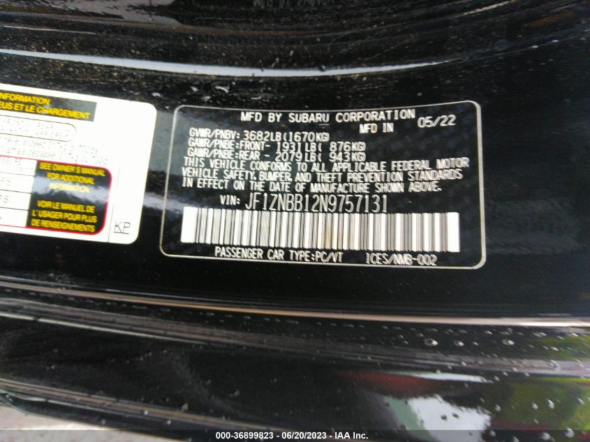 2022 TOYOTA GR86 JF1ZNBB12N9757131