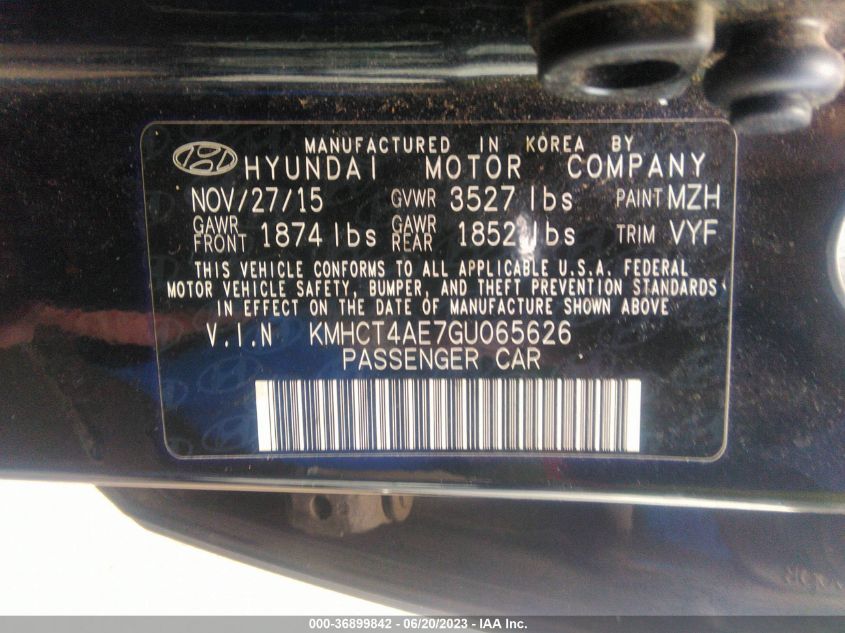 2016 HYUNDAI ACCENT SE - KMHCT4AE7GU065626