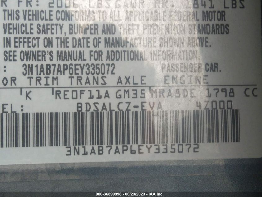 2014 NISSAN SENTRA S - 3N1AB7AP6EY335072