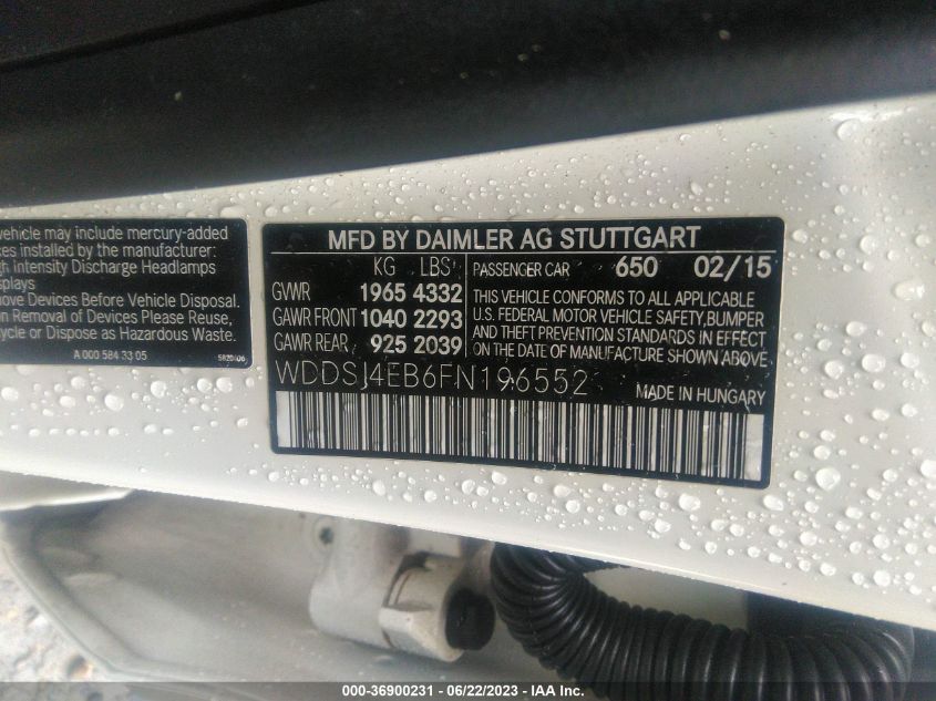 2015 MERCEDES-BENZ CLA-CLASS CLA 250 - WDDSJ4EB6FN196552