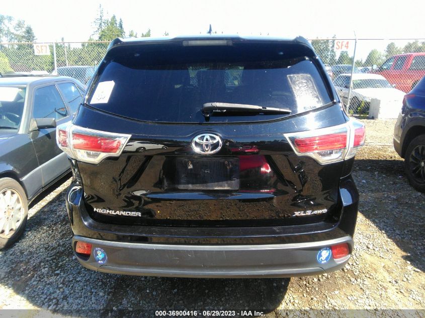 2015 TOYOTA HIGHLANDER XLE - 5TDJKRFH9FS210098