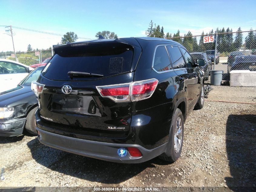 2015 TOYOTA HIGHLANDER XLE - 5TDJKRFH9FS210098