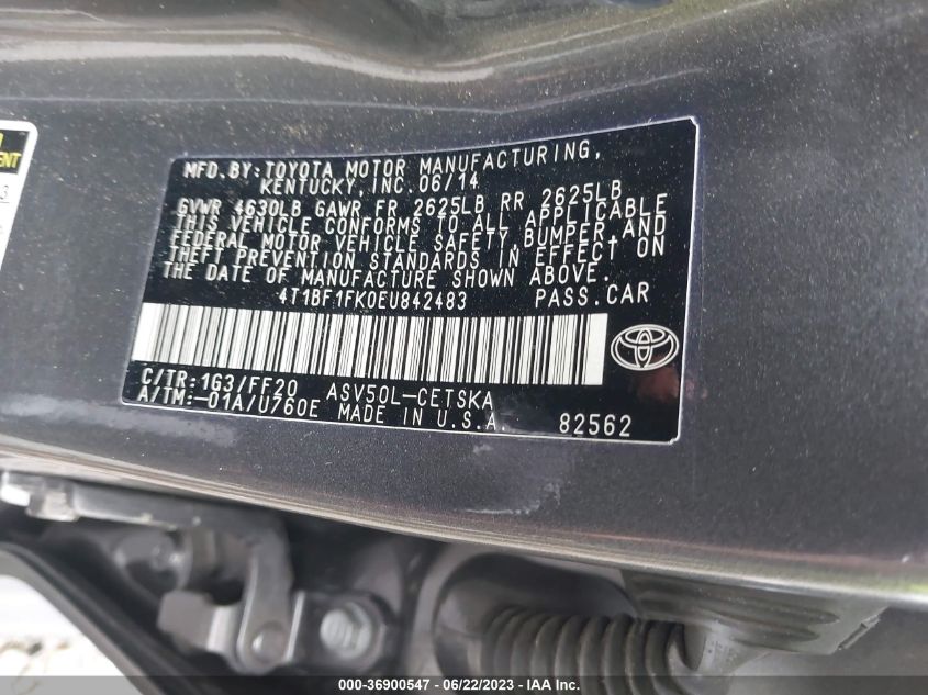 2014 TOYOTA CAMRY L/SE/LE/XLE - 4T1BF1FK0EU842483