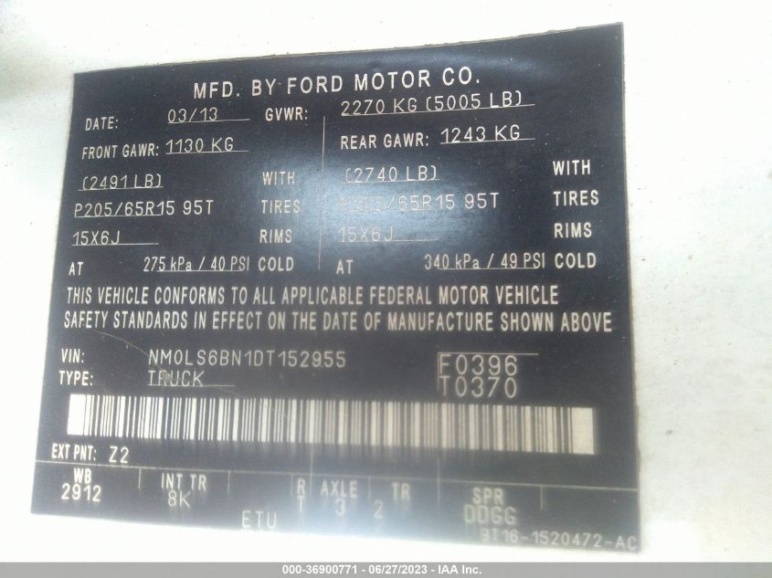 2013 FORD TRANSIT CONNECT XLT - NM0LS6BN1DT152955