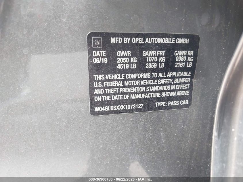 2019 BUICK REGAL SPORTBACK PREFERRED - W04GL6SXXK1073127