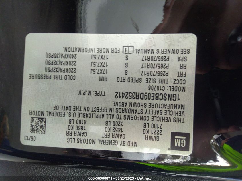 2013 CHEVROLET TAHOE LT - 1GNSCBE09DR352412