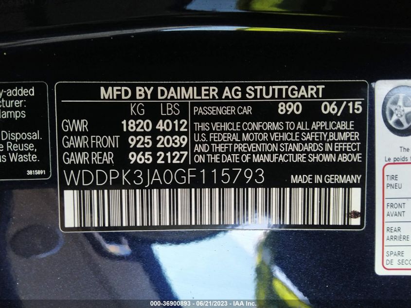 2016 MERCEDES-BENZ SLK SLK 300 - WDDPK3JA0GF115793