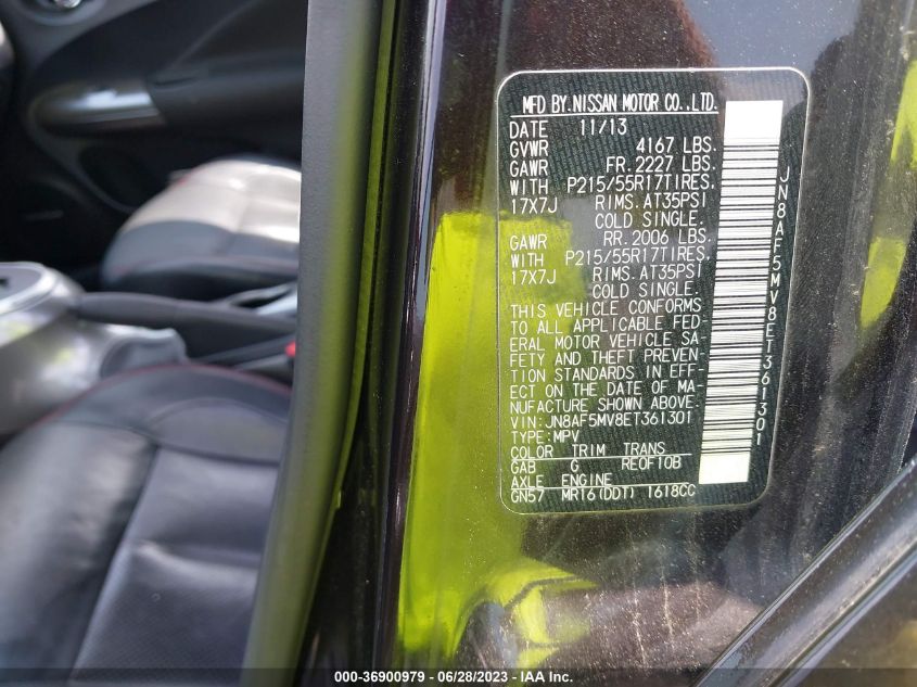 2014 NISSAN JUKE SL - JN8AF5MV8ET361301