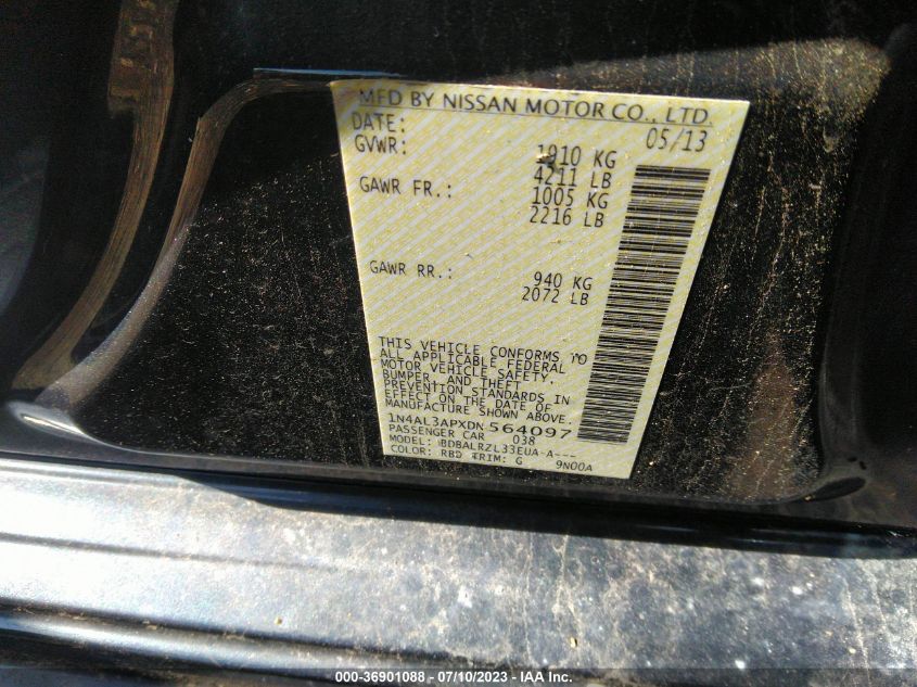 2013 NISSAN ALTIMA 2.5 S - 1N4AL3APXDN564097