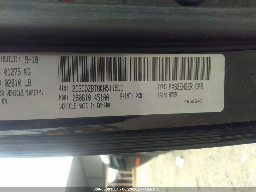 2019 DODGE CHALLENGER R/T - 2C3CDZBT8KH511911