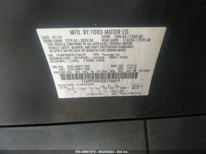 2014 FORD TAURUS SE - 1FAHP2D83EG156659