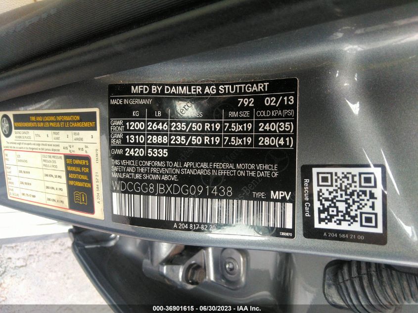 2013 MERCEDES-BENZ GLK-CLASS GLK 350 - WDCGG8JBXDG091438