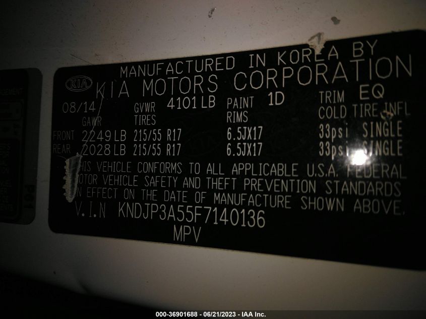 2015 KIA SOUL + - KNDJP3A55F7140136