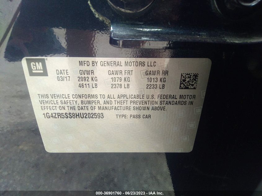 2017 BUICK LACROSSE PREMIUM - 1G4ZR5SS8HU202593