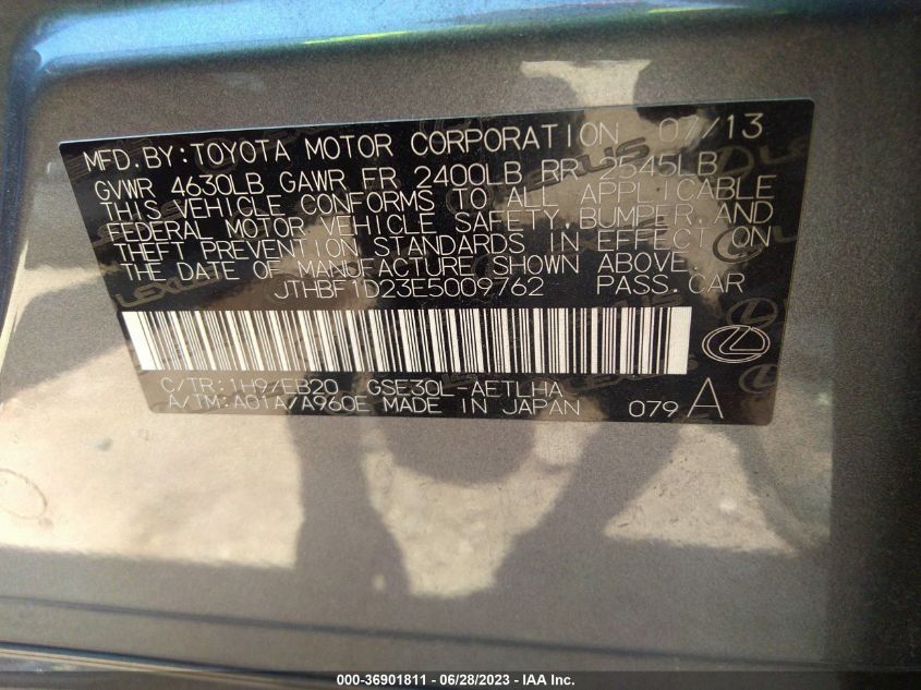 2014 LEXUS IS 250 - JTHBF1D23E5009762