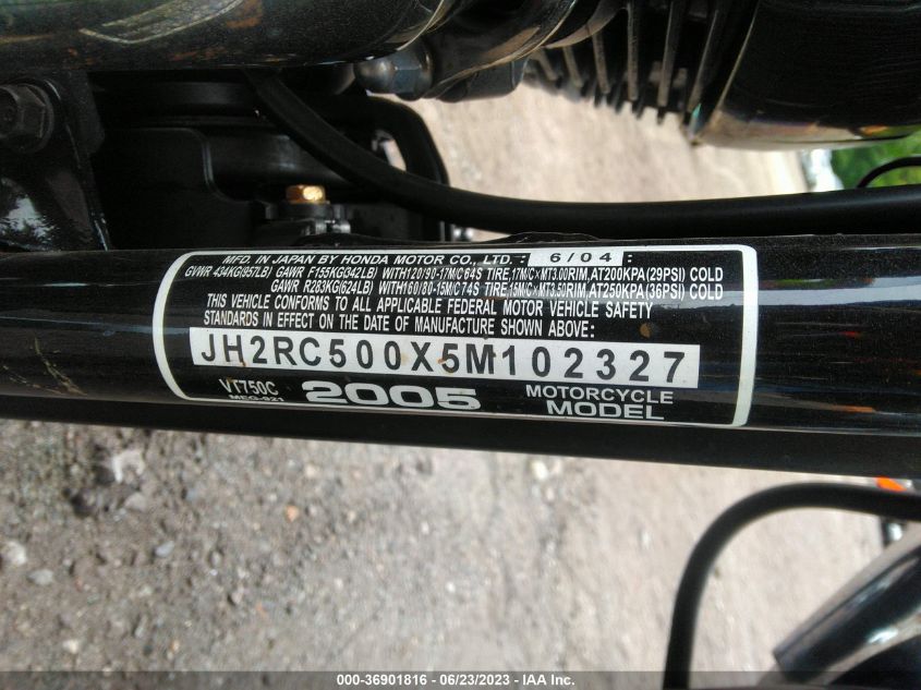 2005 HONDA VT750 C JH2RC500X5M102327