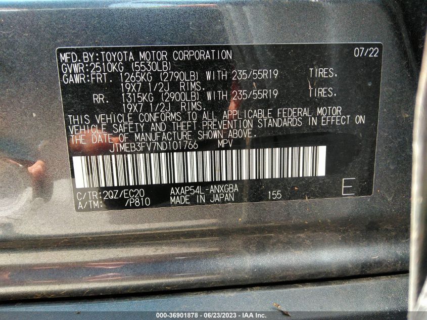 2022 TOYOTA RAV4 PRIME XSE JTMEB3FV7ND101766
