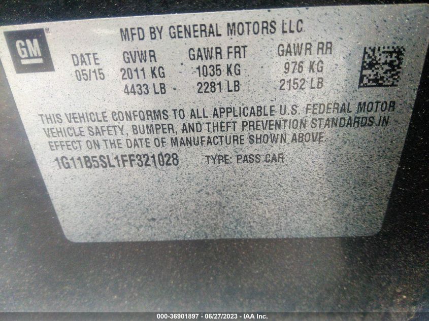 2015 CHEVROLET MALIBU LS - 1G11B5SL1FF321028