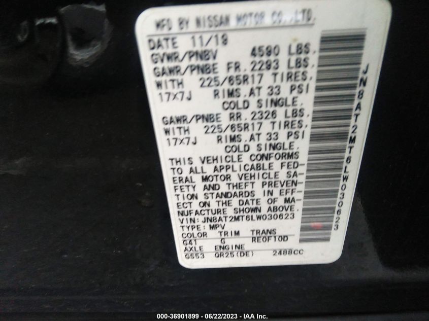 2020 NISSAN ROGUE S - JN8AT2MT6LW030623