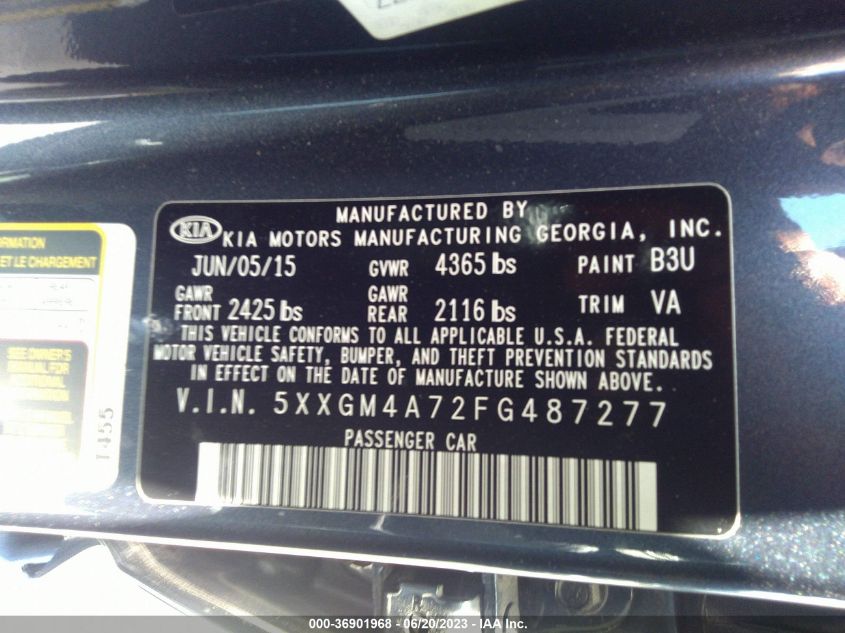 2015 KIA OPTIMA LX - 5XXGM4A72FG487277