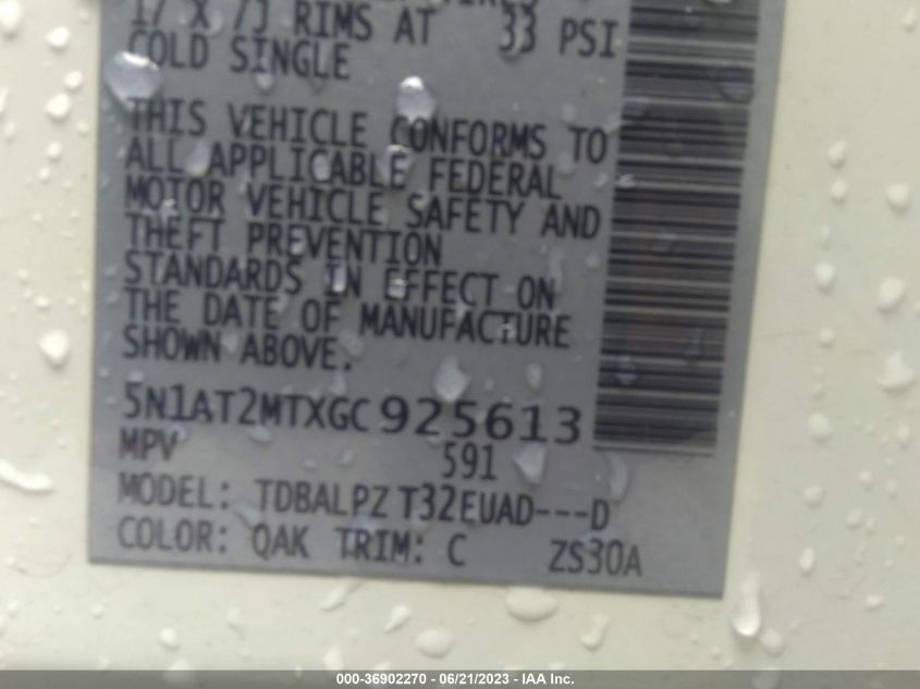2016 NISSAN ROGUE S - 5N1AT2MTXGC925613