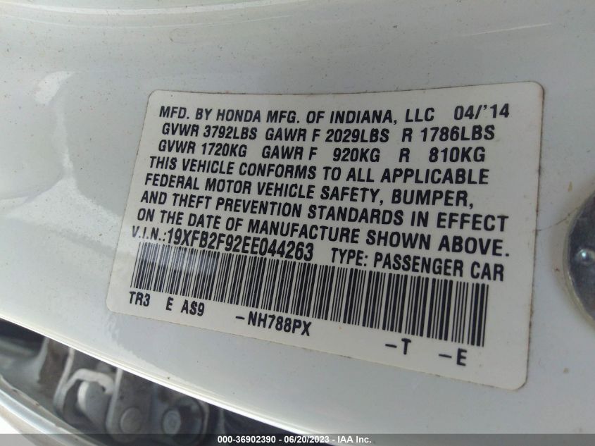 2014 HONDA CIVIC SEDAN EX-L - 19XFB2F92EE044263