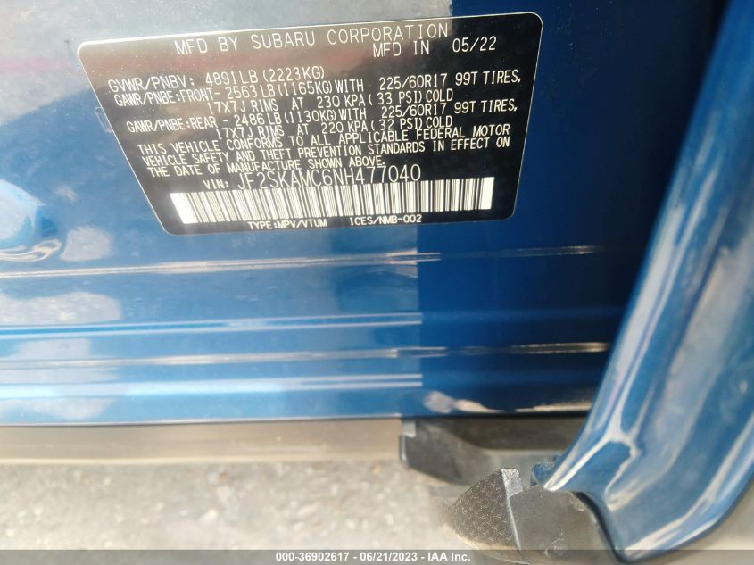 2022 SUBARU FORESTER WILDERNESS - JF2SKAMC6NH477040