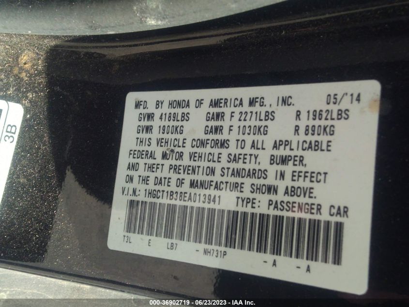 2014 HONDA ACCORD COUPE LX-S - 1HGCT1B38EA013941