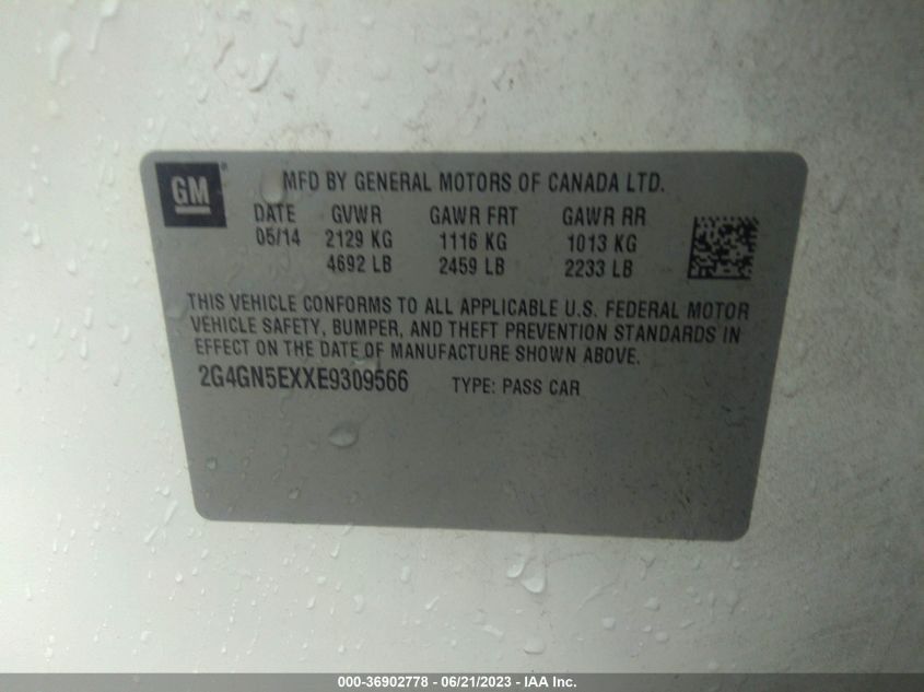 2014 BUICK REGAL PREMIUM I - 2G4GN5EXXE9309566