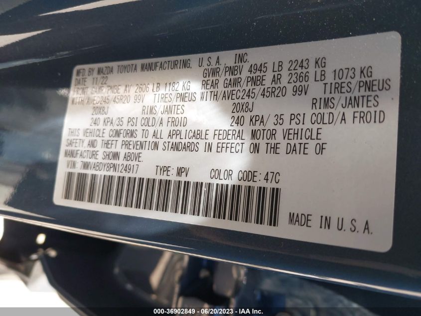 2023 MAZDA CX-50 2.5 TURBO PREMIUM PACKAGE 7MMVABDY8PN124917