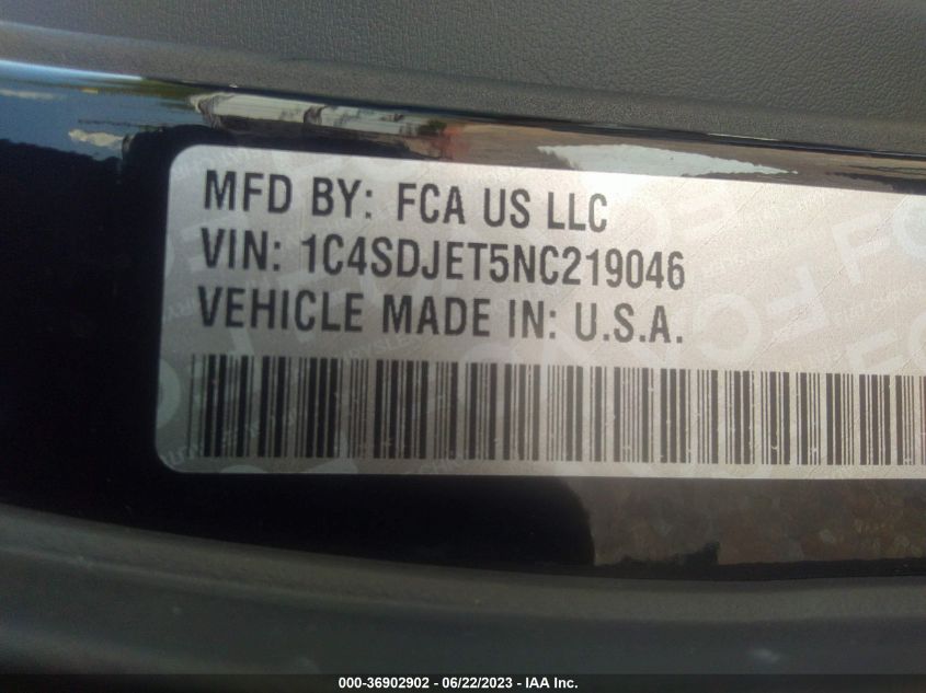 2022 DODGE DURANGO CITADEL - 1C4SDJET5NC219046